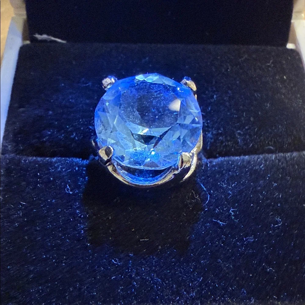 💍 Sterling Silver Blue Gemstone Ring – Size 7.75–8 NEW